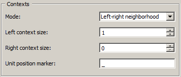 Interface of widget Count, Left-right neighborhood mode