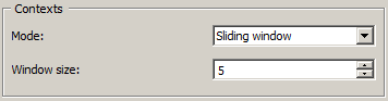 Interface of widget Count, Sliding window mode