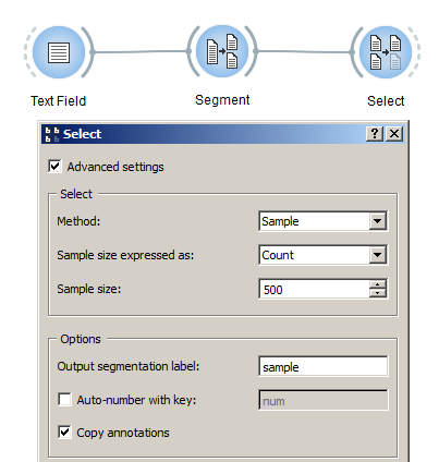 Create a random selection or sample of segments with an instance of Select