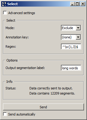 Example usage of widget Select