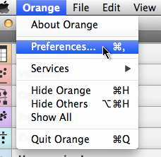 How to open the Settings dialog on Mac OSX