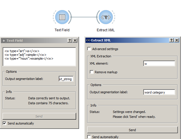 Convert XML tags into Orange Textable annotations with an instance of Extract XML