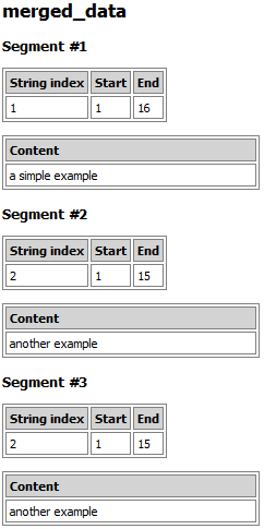 3 segments: "a simple example", "another example", "another example"