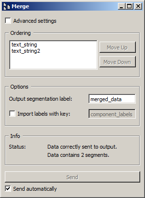 Interface of widget merge