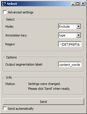 Inserting an instance of Select to filter a segmentation